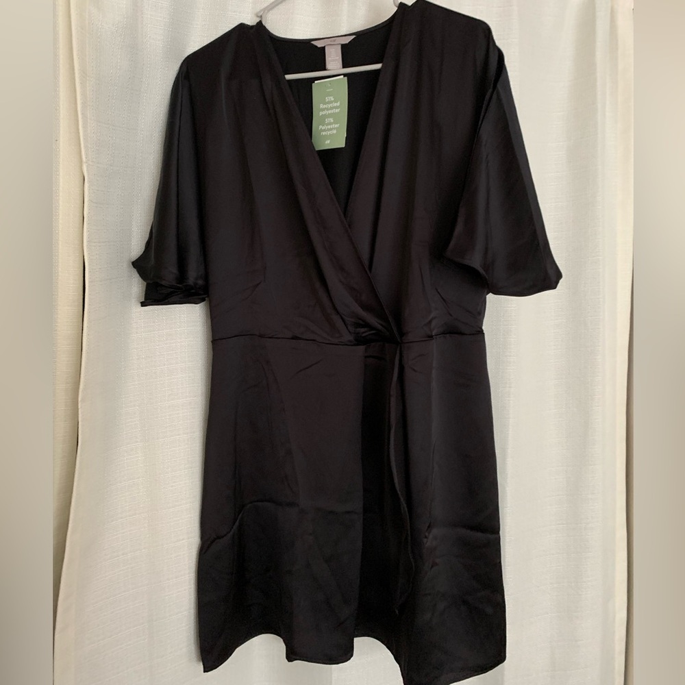 Blak H&M silk dress size L